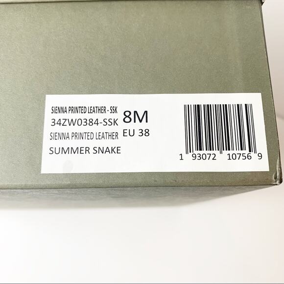 NWT AllSaints Sienna Snakeskin Print Leather Buckle Heeled Platform Sandal 8 - Picture 10 of 10